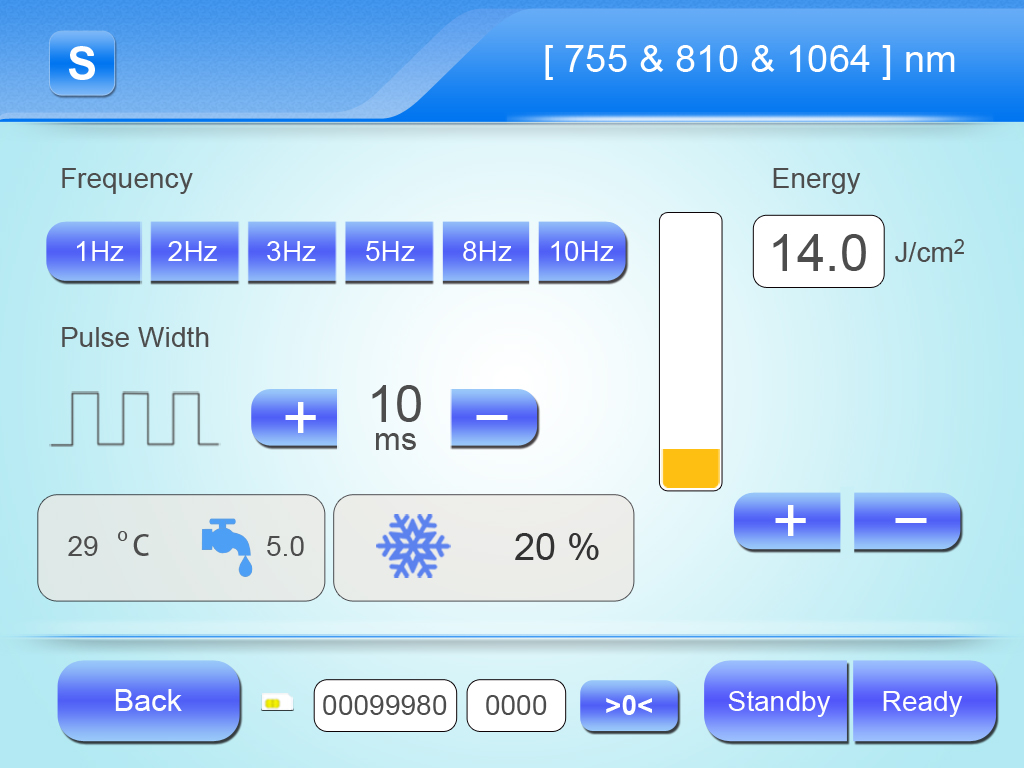 808nm diode laser equipment screen Pantalla de equipo de láser de diodo 808 nm