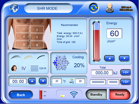 Interfaz de operador de l&aacute;ser de diodo HS-818 2
