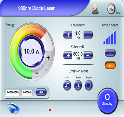 l&aacute;ser de diodo vascular de 980 nm